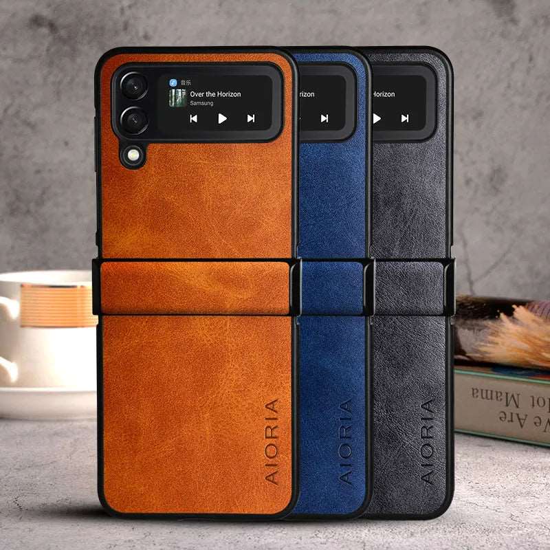 Capa Proteção Dobradiça Para Novo Samsung Z Flip 4 Couro Ecologico - Só Capinhas