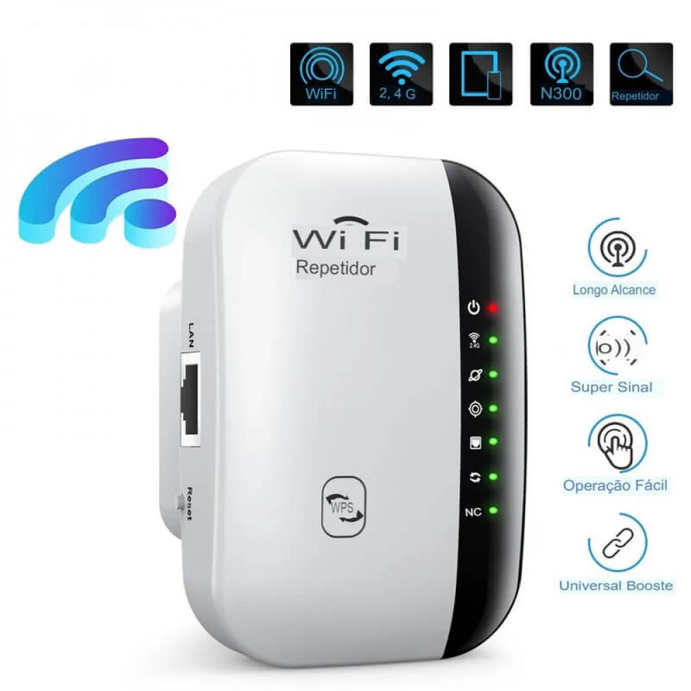 Repetidor Amplificador Wifi Wireless 300Mbps - Só Capinhas