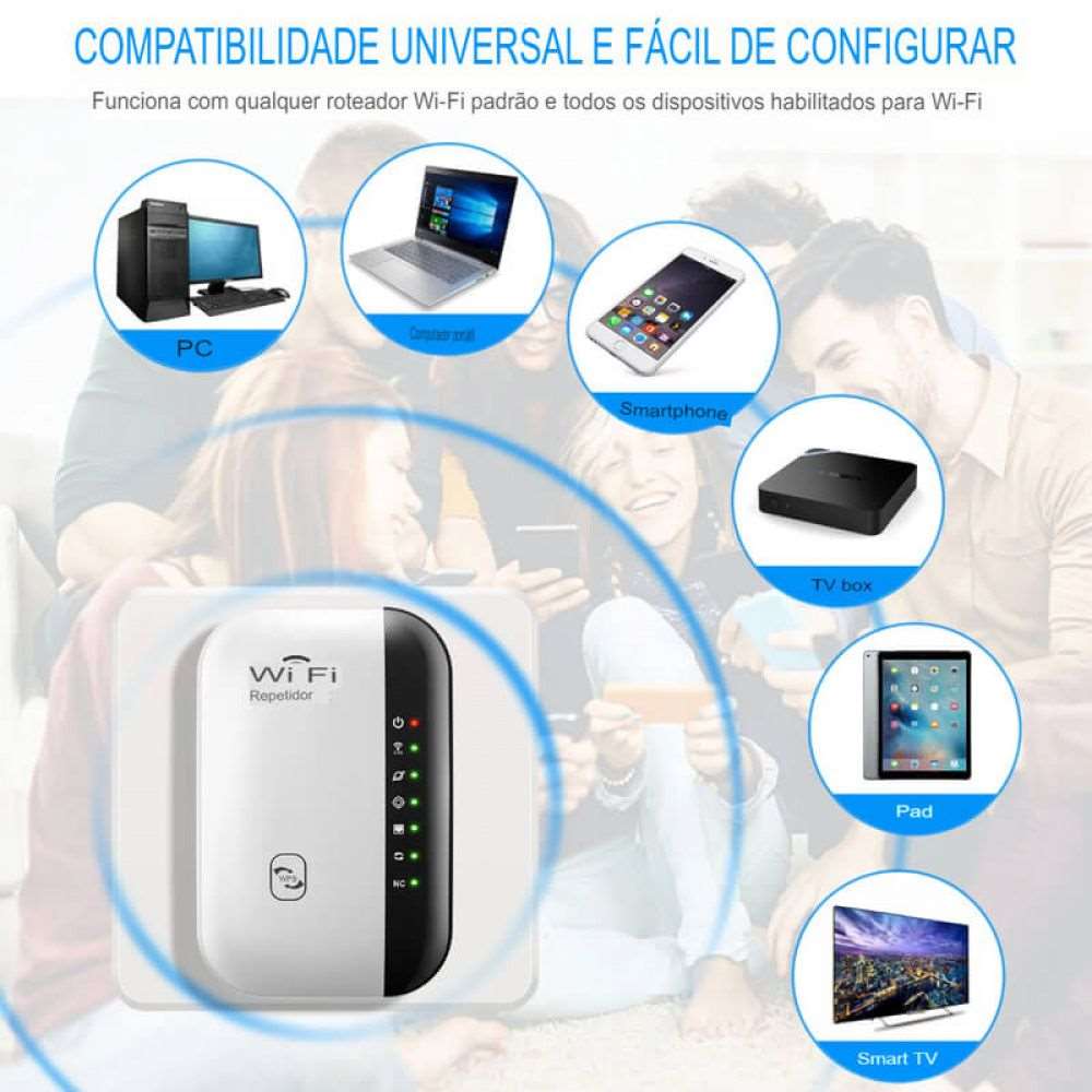 Repetidor Amplificador Wifi Wireless 300Mbps - Só Capinhas