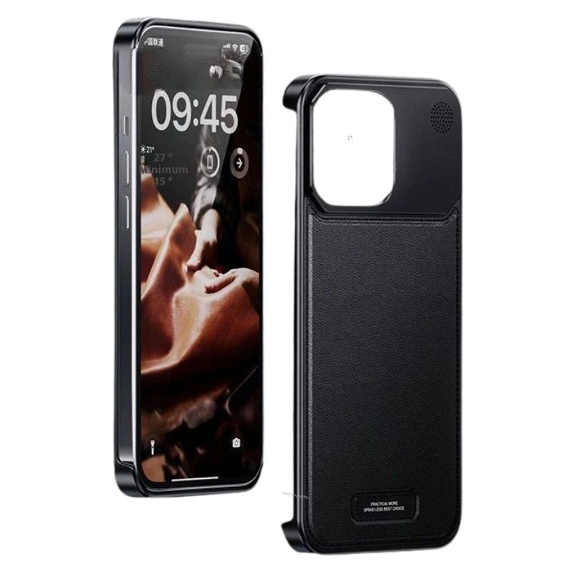 Case iPhone Alumínio e Couro Fina E Leve