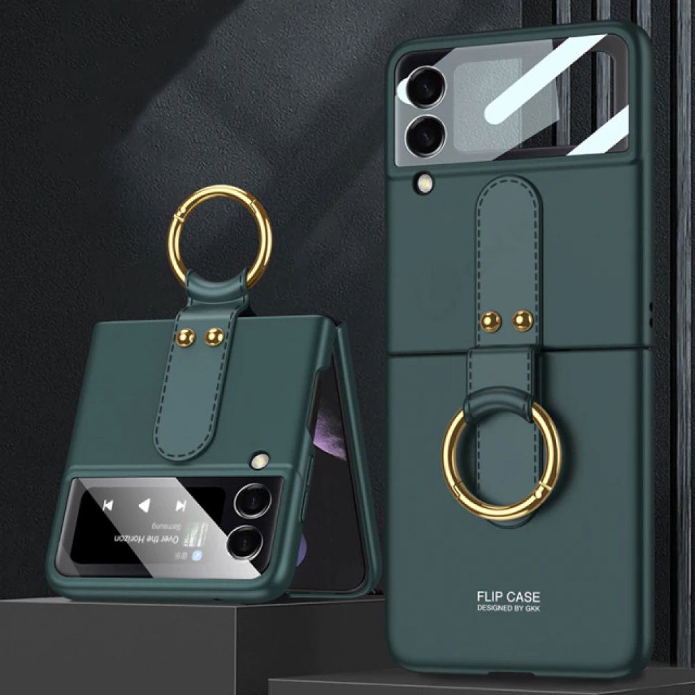 Case Samsung Galaxy Z Flip 3 e 4 Luxo Anel Alça - Só Capinhas